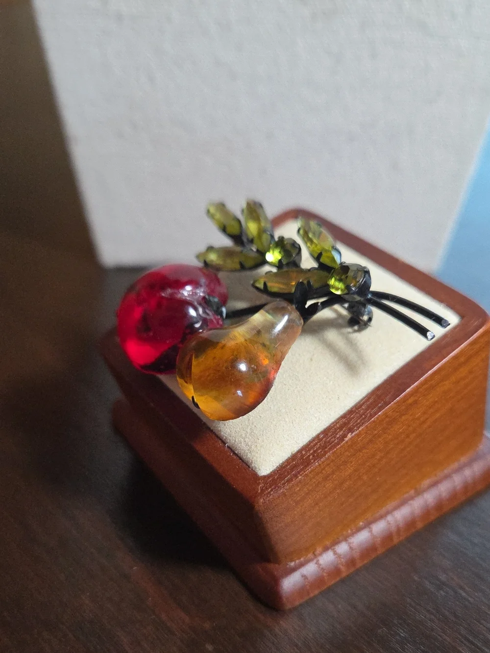 Austrian Glass Fruit Japanned Brooch